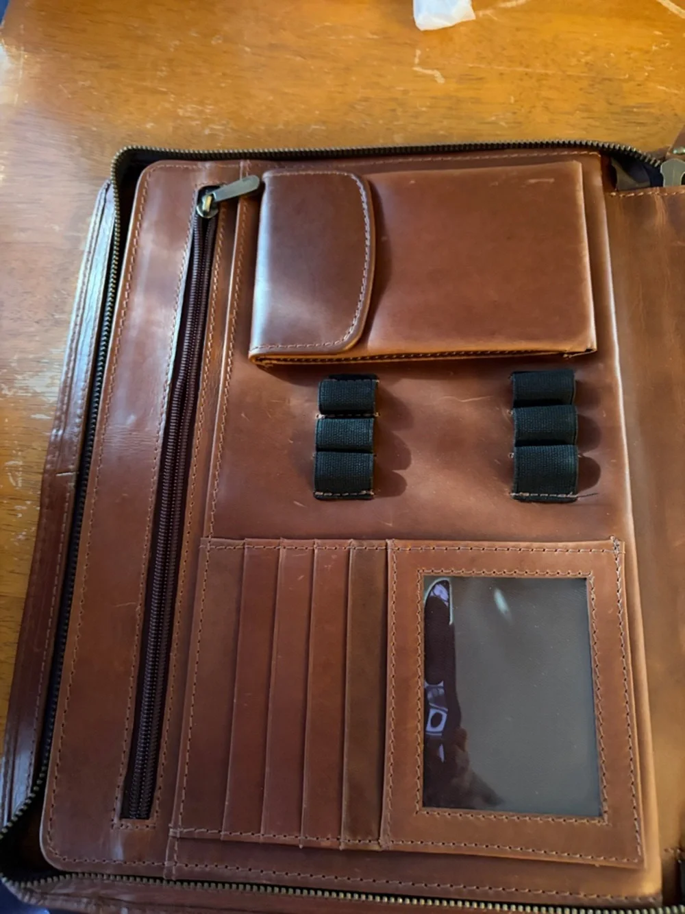 Brown Leather Portfolio Binder